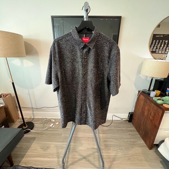 Supreme - SS Lurex Shirt Fall Winter 2022 - Black - Picture 1 of 6